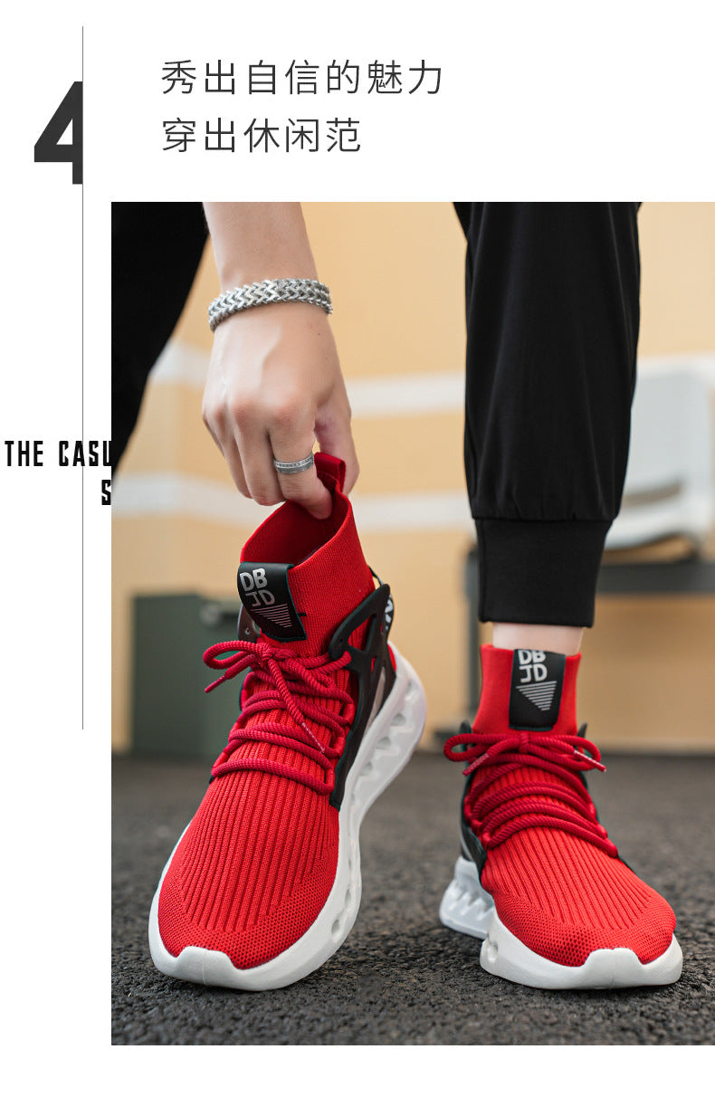 Autumn Winter New Large Size Men's Casual Shoes Youth High-top Shoes Blade Sports Shoes Versatile Running Trendy Shoes