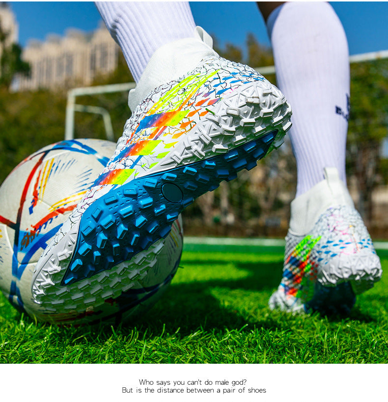 New high-top soccer shoes for men and women AG Spike TF Broken Nail Youth Student Grassland Competition Training Shoes