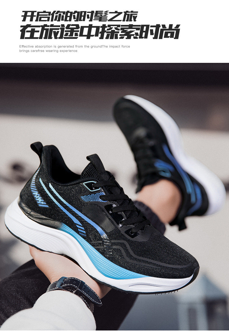 Casual mesh shoes new soft sole cushioning men's running shoes breathable mesh2025New lightweight high-elastic sports shoes