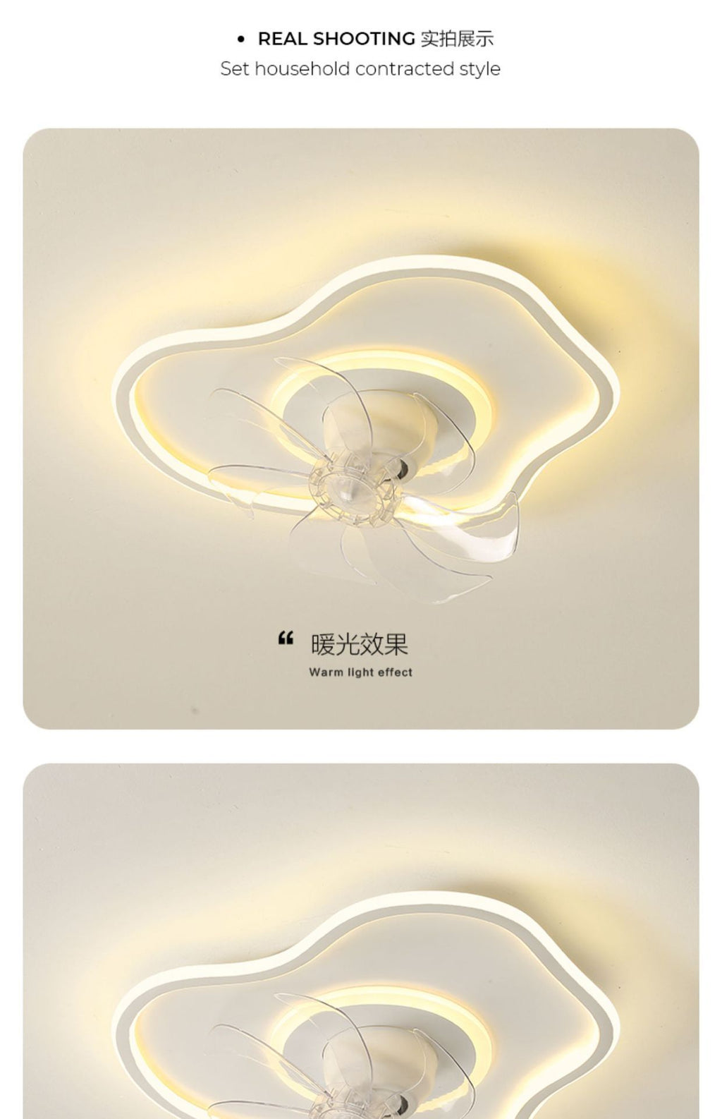 Zhongshan Lighting Fan Light Bedroom Cloud Ceiling Light Simple Modern Children's Room360Rotating Head Shaking Fan Light