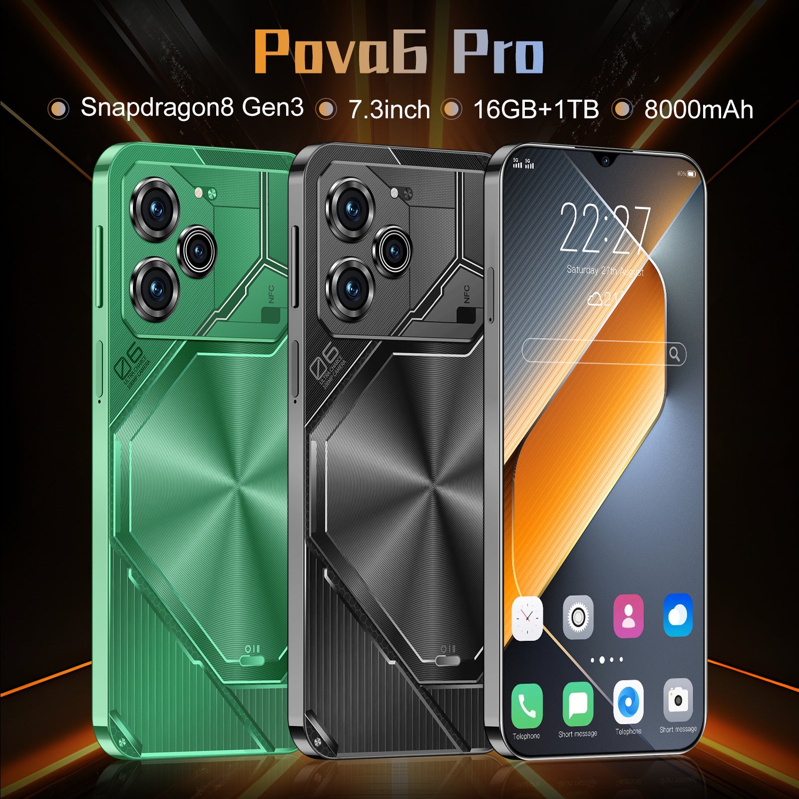 Hot-selling Mobile Phones Pova6 Pro Android Large Screen16+1T Smartphone In Stock Factory Price(Popular)