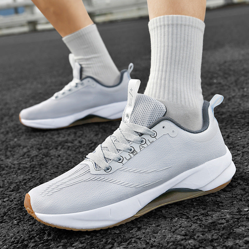 Summer Men's Fashion Breathable Sneakers Student Outdoor Trendy Lace-up Thick-soled Low-top Casual Running Shoes