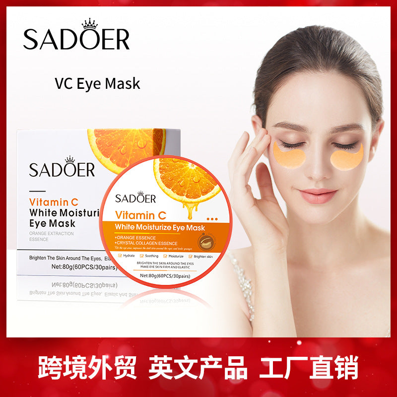 Vitamin C Eye Mask SADOER Improve Dark Circles, Eye Lines, and Eye Bags VC Moisturizing  Wholesale