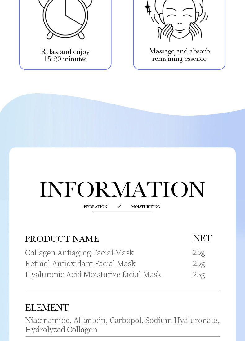 Full English Mask25gBIOAOUA Hyaluronic Acid Hydrating Collagen Retinol Moisturizing  Wholesale