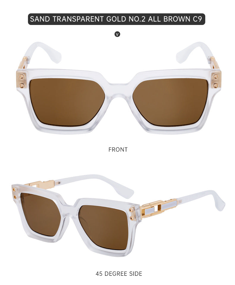 2025New European and American Style Square Frame Sunglasses for Men High-end Sun Protection Sunglasses Men's Trend Wholesale sunglasses