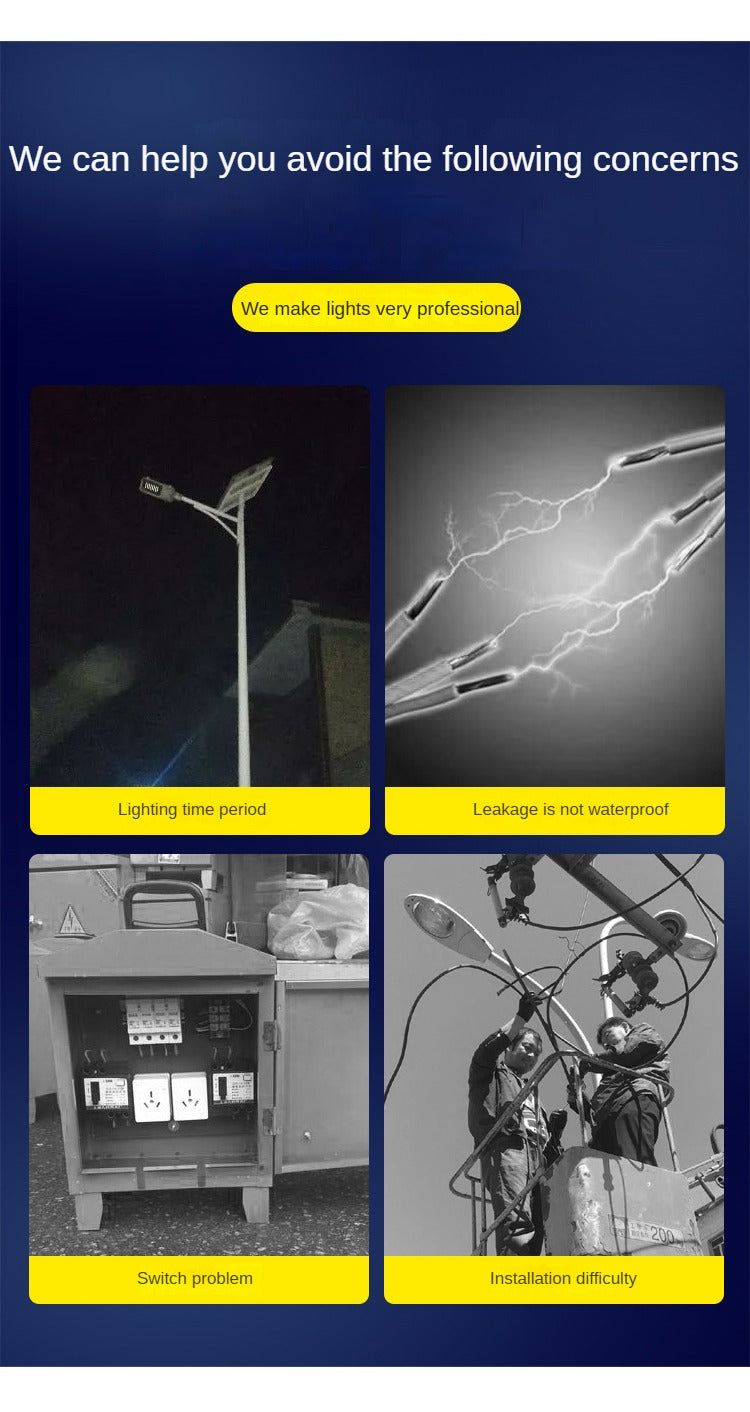 High-Quality Garden Outdoor Waterproof Street Light Integrated Led Electric Solar Street Light