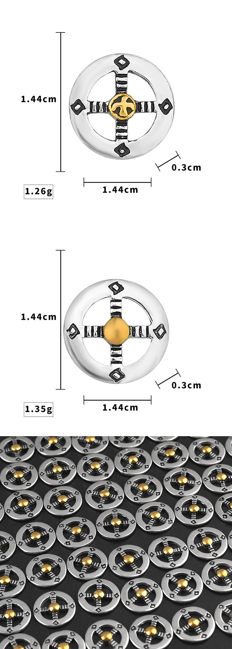 New Stainless Steel Necklace Accessories Japanese Takahashi Goro Cross Wheel Disc Chain Titanium Steel Eagle Hook Taijiao Chain