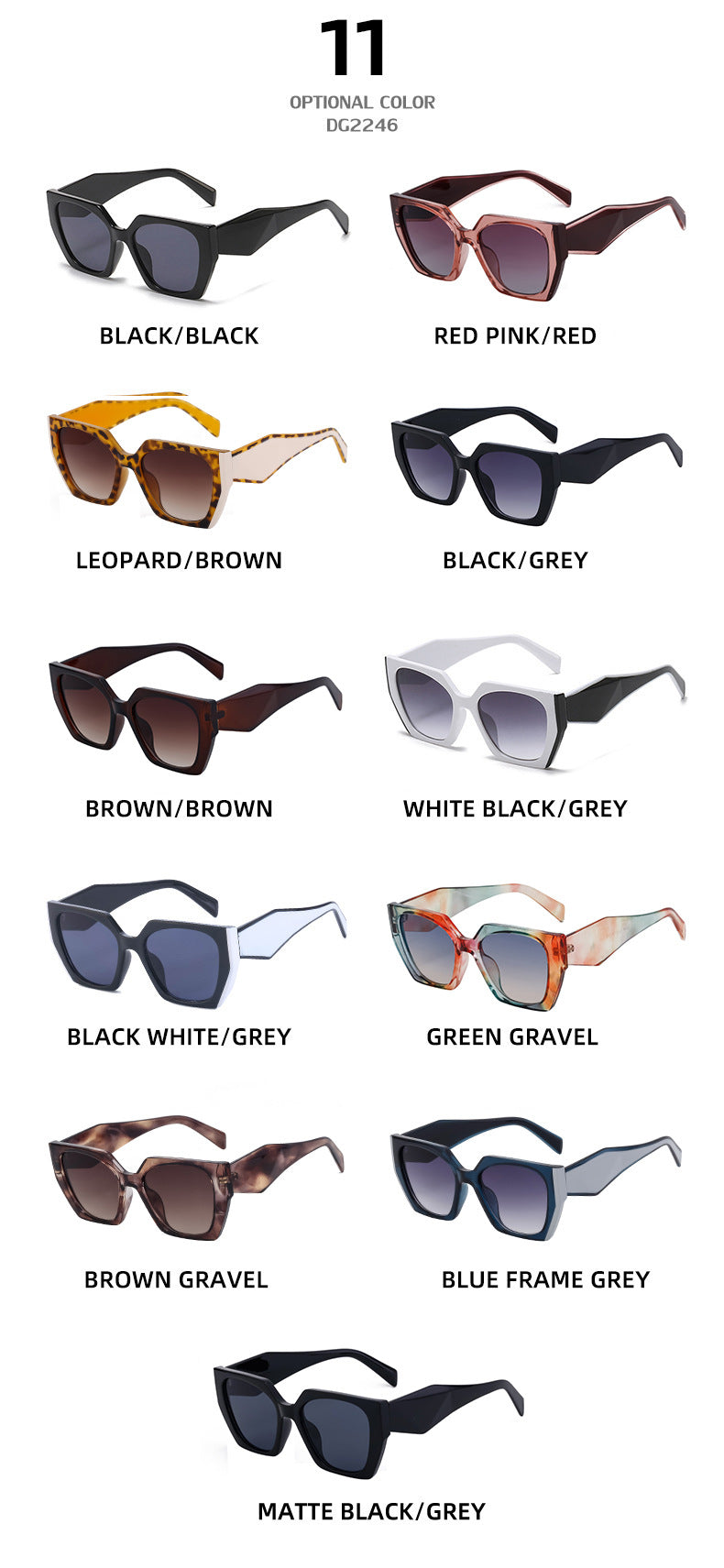 New Fashion Cat Eye Wide Leg Sunglasses for Women with High-end Feel ins Wholesale full frame sunglasses UV protection