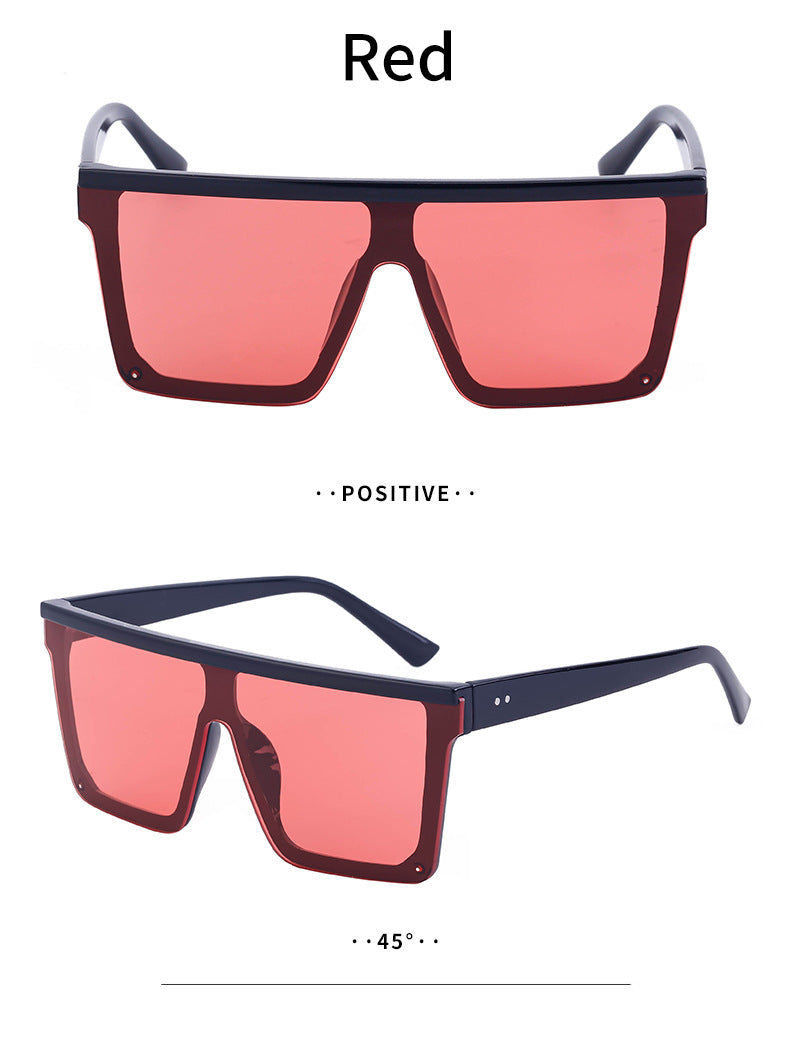One-piece Lens Sunglasses for Men, High-end Fashion Sunglasses for Women, European and American Style Large Frame Square Glasses sunglasses