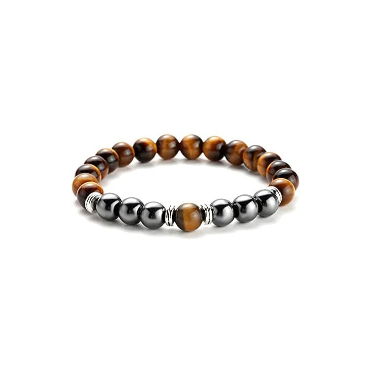 Hot-Selling Tiger Eye Stone Black Gallstone Bracelet Unisex Silver Bracelet Manufacturer Direct Wholesale