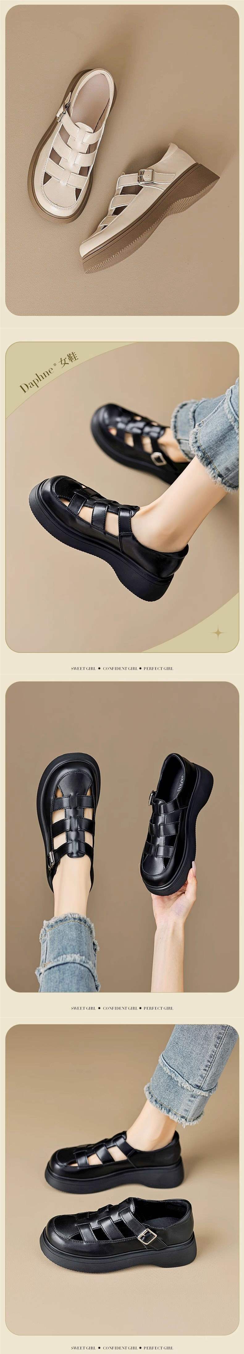 Women's Roman Sandals2025New Summer Single Shoes Versatile Closed-Toe Outdoor Wear with Dress Hole Shoes for Women