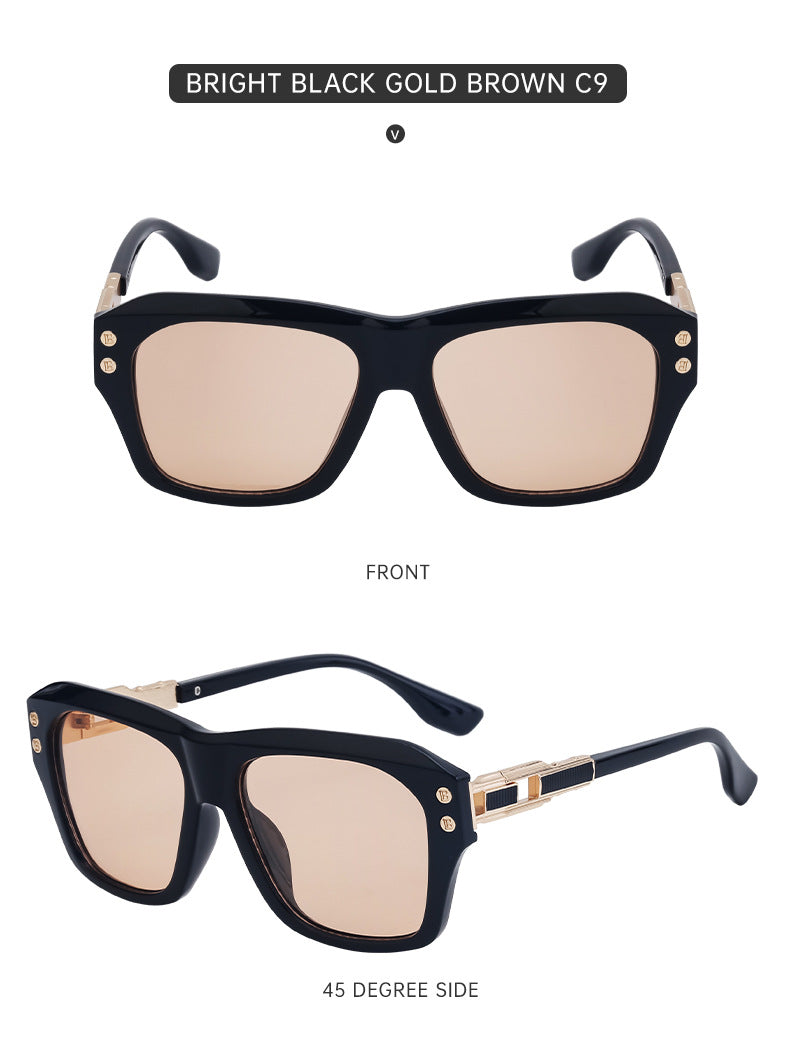 European and American Fashion Large Square Frame Sunglasses for Men High-end Sun Protection Sunglasses Men's Trendy Glasses sunglasses