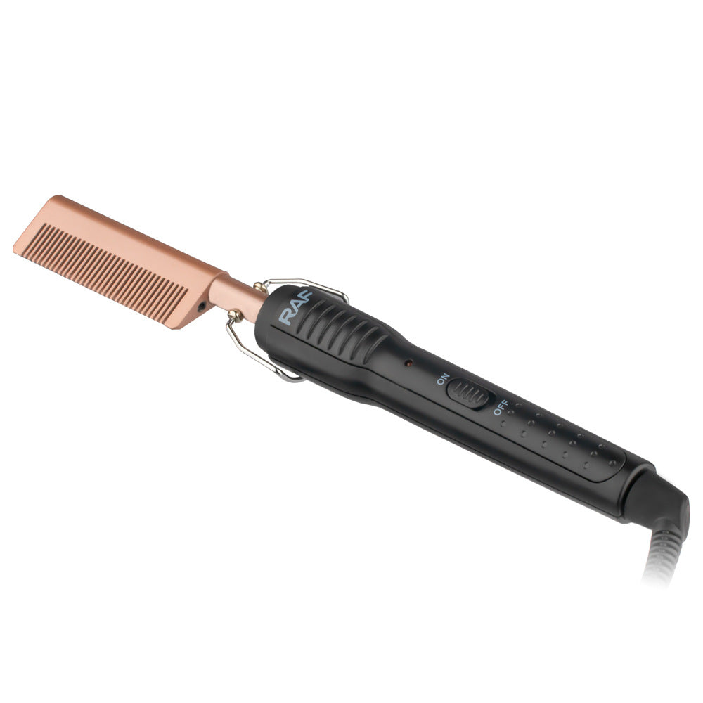 RAF EU Standard Electric Curling Brush Home Curling Iron Dry and Wet Dual-use Copper Comb Multi-functional Curling Straightening Brush