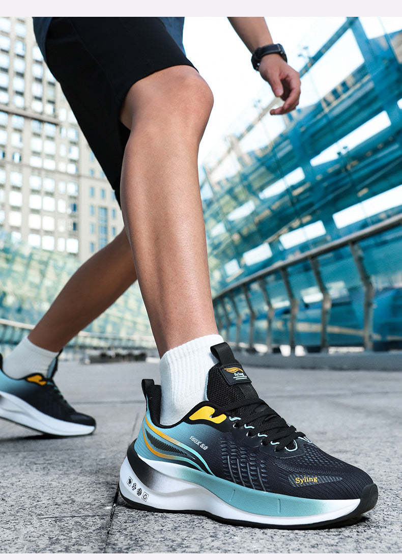 Carbon Plate Ultra-Light Jacquard Breathable Running Shoes Couple Style Sports Shock Absorption Body Test Student Outdoor Racing Men