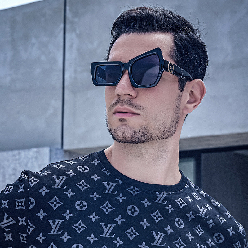 European and American Steampunk Sunglasses Unique Irregular Outdoor Sun Protection Sunglasses for Men High-end Glasses Wholesale