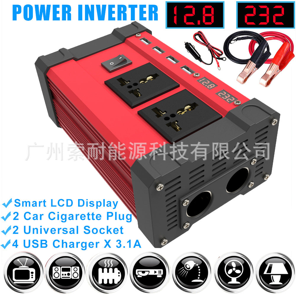 Automobile and Motorcycle Parts Car Adapter300W/500W Inverter12V Turn110V/220V Car Inverter Power Supply