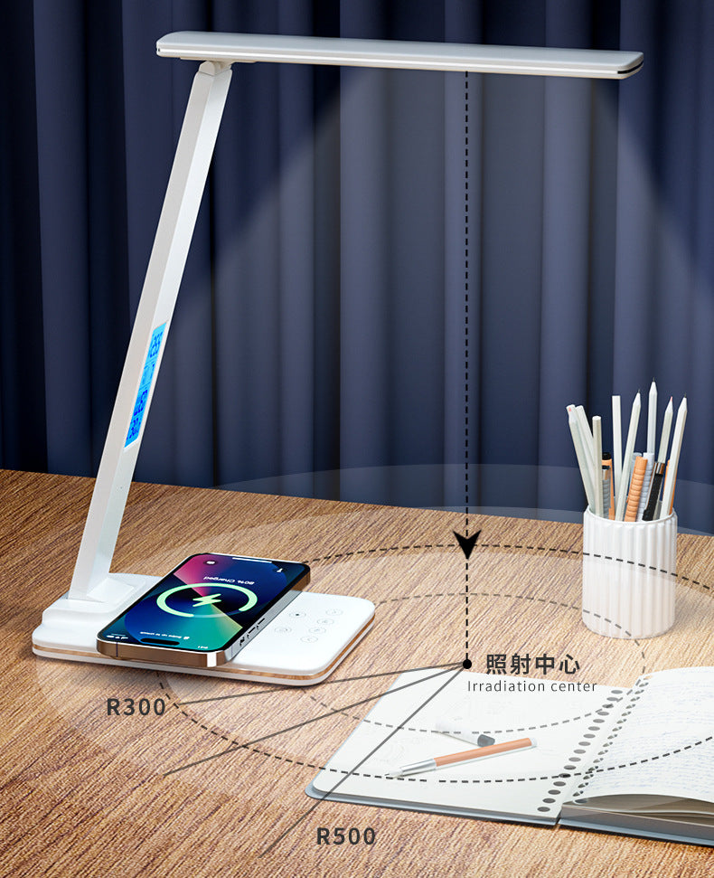 Amazon led Eye Protection Desk Lamp Study Bright Desktop Foldable15W Wireless Charging Touch Student Reading Bedside Lamp