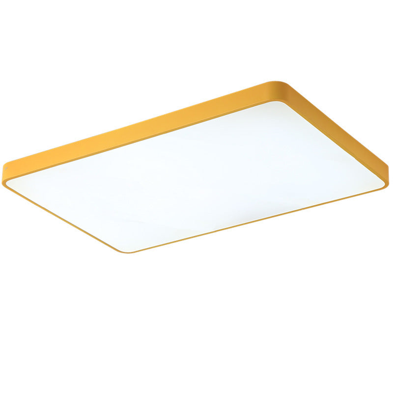 Home Living Room Lamp Rectangular Creative Macaron Ceiling Lamp Room Lamp Modern Simple Iron Art led Bedroom light