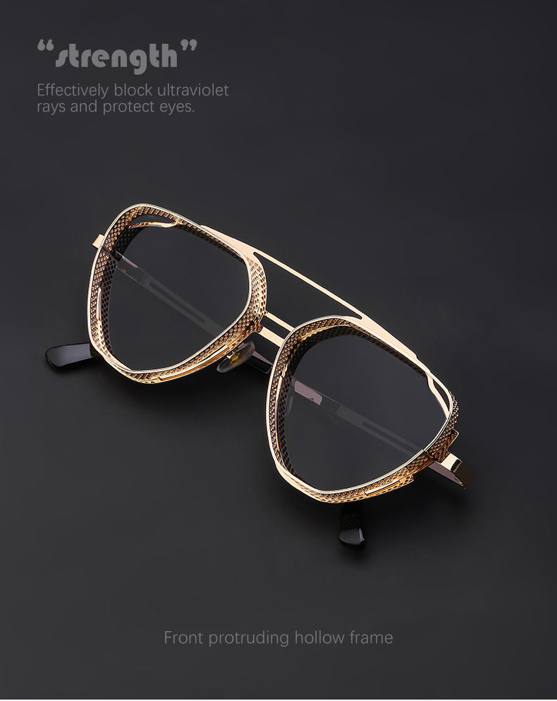 New Hollow Sunglasses for Men, European and American Retro Steampunk Irregular Sunglasses, Fashion Glasses sunglasses