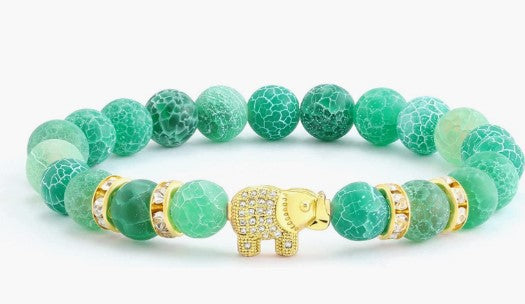 Popular Natural Stone White Pine Gold Flakes Bracelet Bracelet Unisex Bracelet Manufacturer Direct Sale