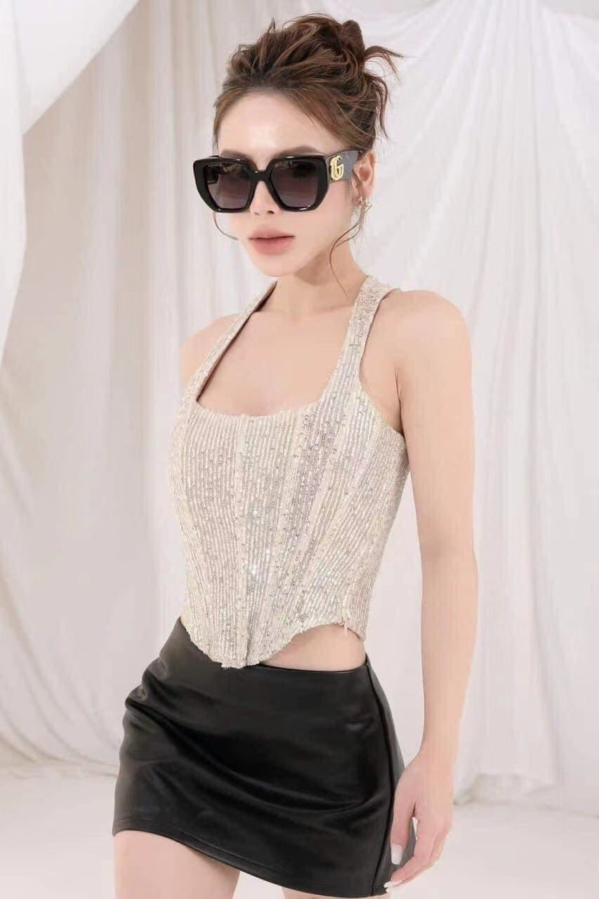 G Home Sunglasses European and American Style ins Xiaohongshu Celebrity Style Sunglasses Square Frame Color Block Legs Unisex GG6040