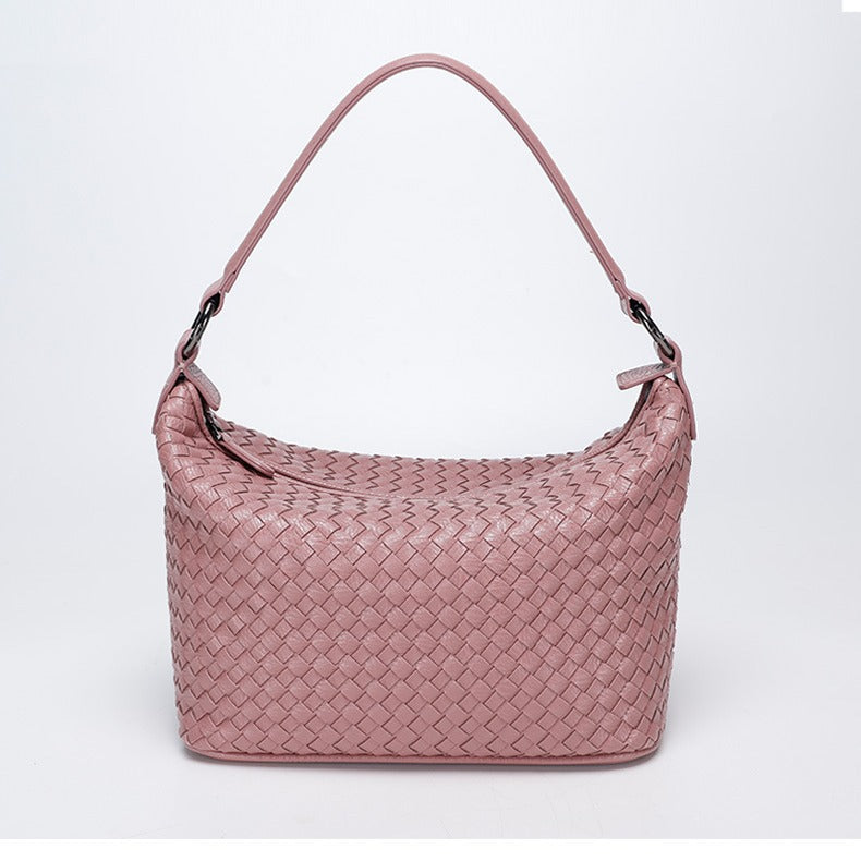 New Simple Basket Bag for Women, Single Shoulder Bag, Underarm Bag, Versatile Handwoven Design, Large Capacity Women's Bag
