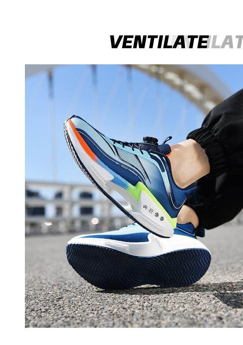 2025New Hollow Popcorn Carbon Plate Soft Sole Running Shoes for Men Training Combat High Elastic Shock Absorption Breathable Sports Shoes