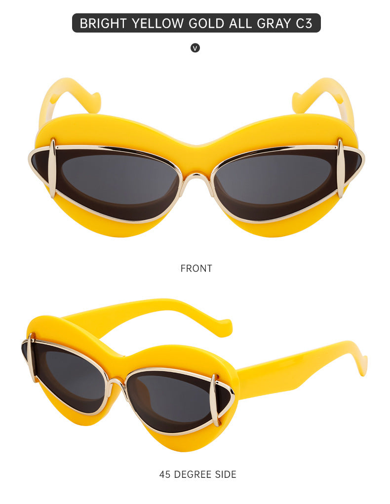 New European and American Fashion Cat Eye Sunglasses for Women Driving, Same Style as Internet Celebrities Y2K Trendy Small Frame Sunglasses sunglas