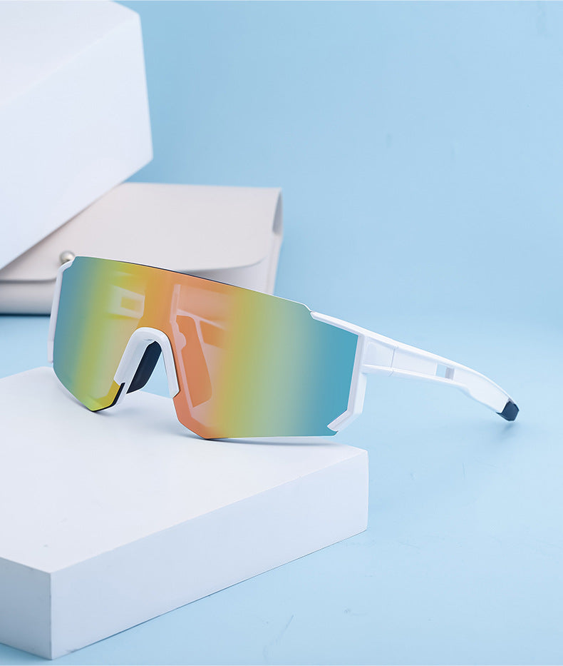 Outdoor Cycling Windproof Sunglasses for Men and Women, European and American Style One-piece Mountaineering Polarized Sunglasses Wholesale sunglasses