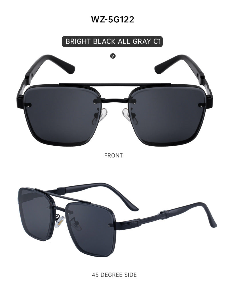 2025Retro Glasses Men Driving Sunglasses Square Frame High-end Men's Sunscreen Sunglasses Premium sunglasses