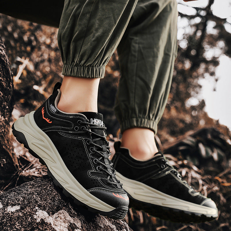 新款厚底增高港式老爹鞋 时尚复古户外防滑徒步鞋 运动休闲鞋 男鞋