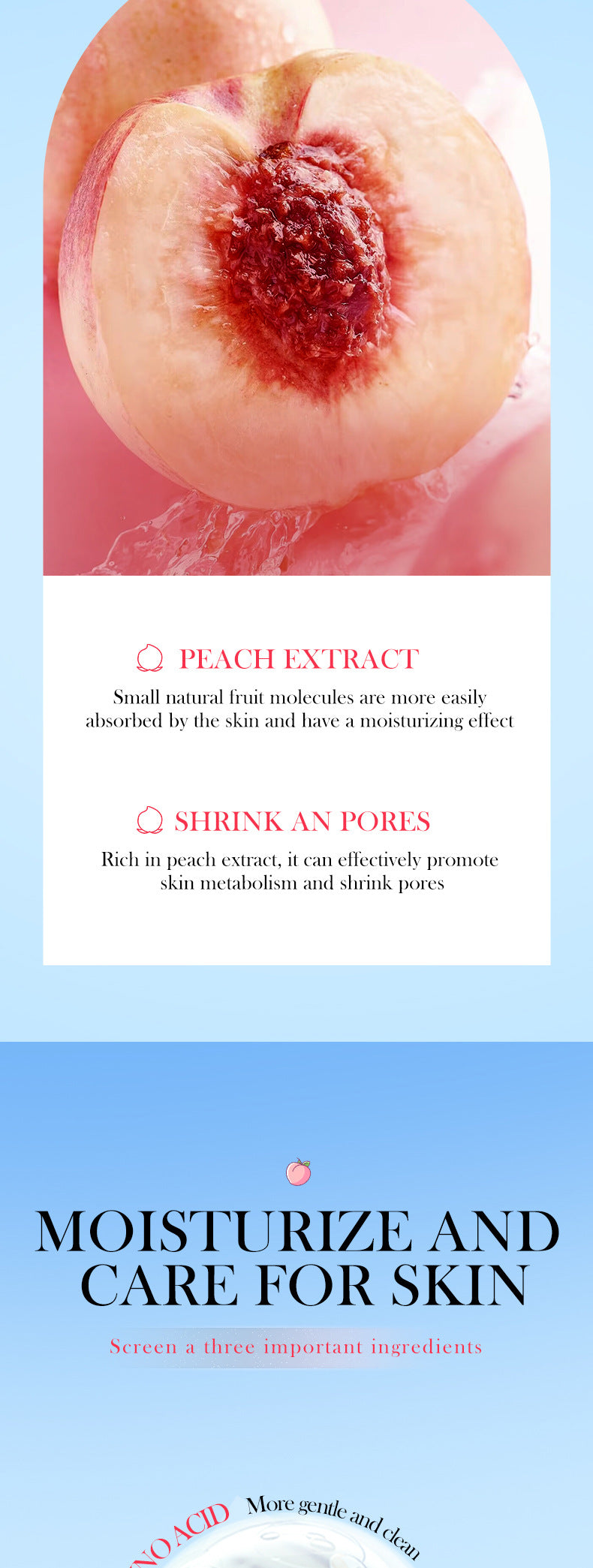 Full English Facial Cleanser150g SADOER Green Tea Cleansing Peach Moisturizing Cleanser  Wholesale