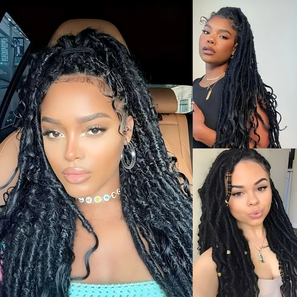 Foreign Trade Cross-Border European American African Women's Full Lace Goddess of Liberty Wig Faux Locs Fashion hair