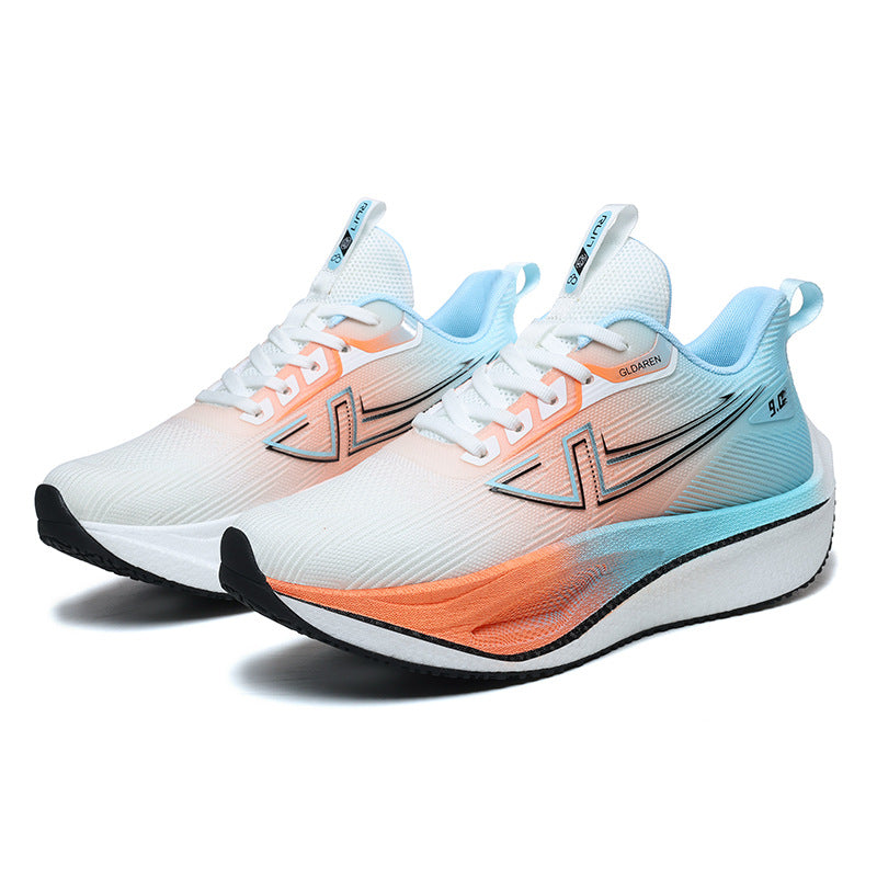 Mesh Men's Shoes New Thick-Soled Breathable Trendy Running Shoes Lightweight Shock-Absorbing Non-Slip Running Travel Shoes Casual Sports Shoes