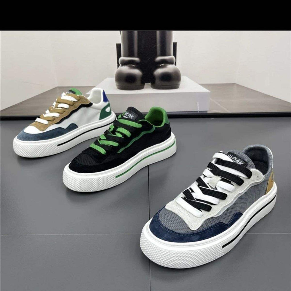 Men's Shoes2025New Summer Breathable Mesh White Shoes Thick Sole Height Increasing Sports Casual Shoes Men's Low-top Sneakers