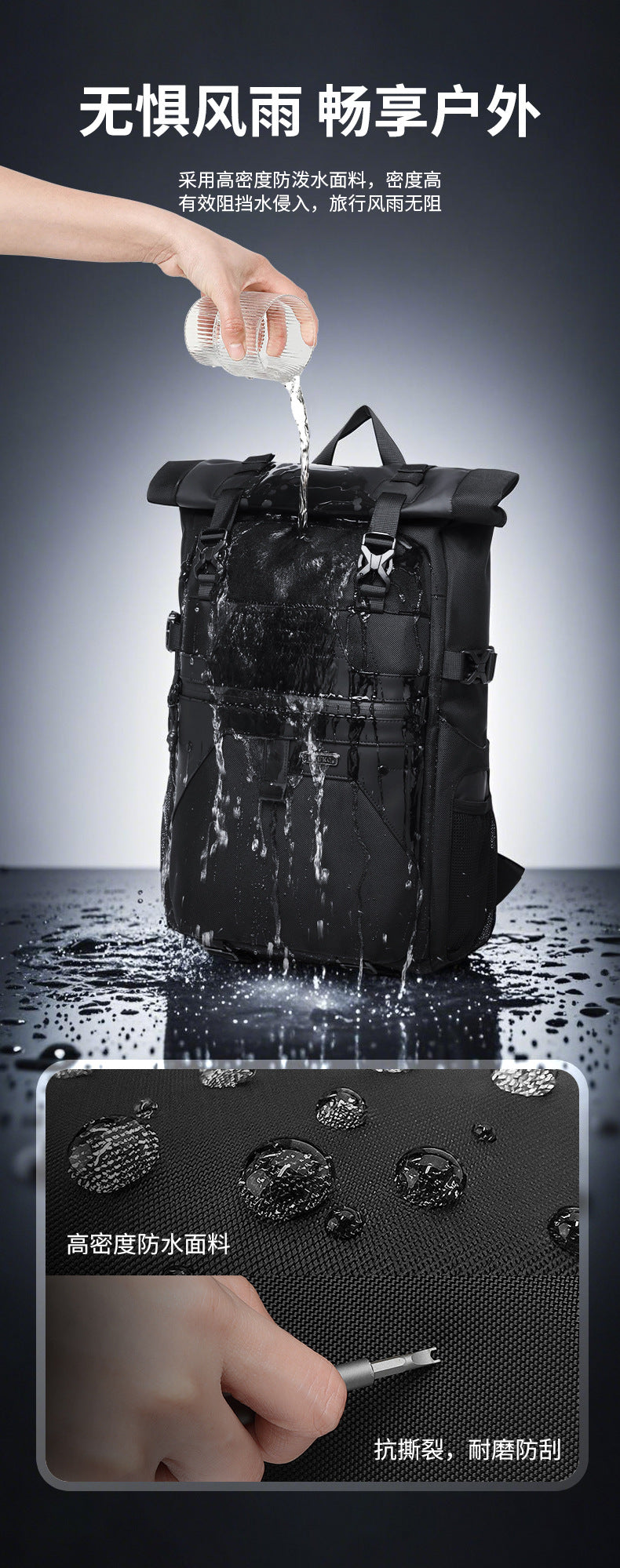 OZUKO Casual Backpack Backpack School Bag Large Capacity Waterproof Computer Bag Unisex Travel Commuting Bag