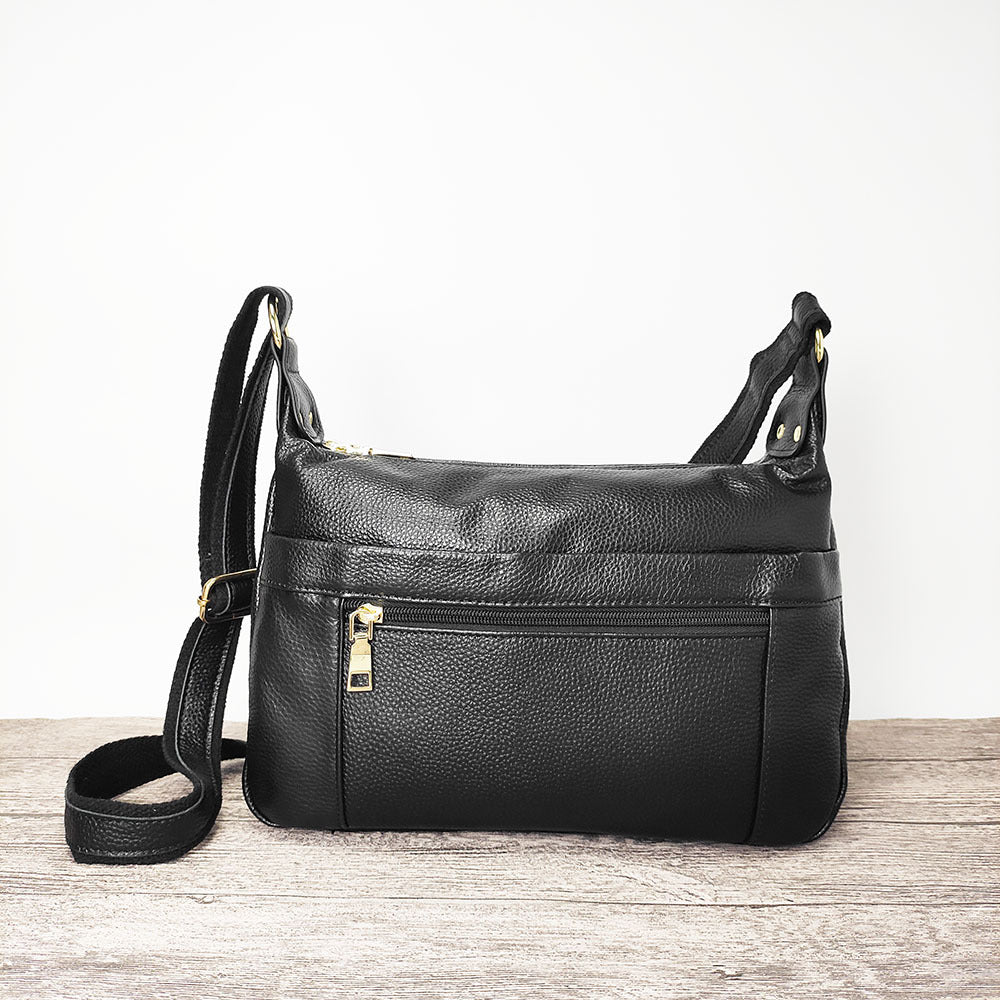 Guangzhou Shiling Genuine Leather Women's Bag for Middle-aged and Elderly Mothers, Multi-pocket Large Capacity Single Shoulder Crossbody Bag Trend