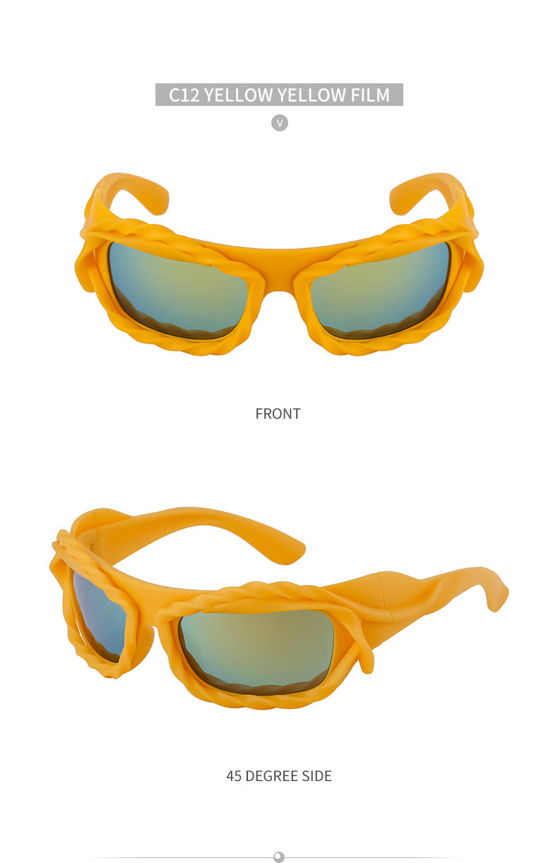 New Y2K Irregular Sunglasses for Women, Cycling Lace Sunglasses, Women's European and American Style Performance Glasses sunglasses