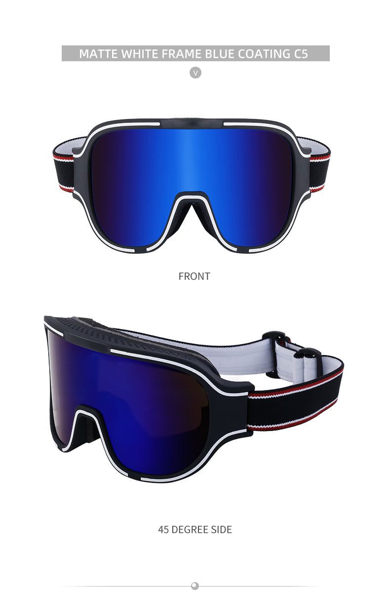 Fashion Large Frame Integrated Sunglasses for Women Trendy Sports Outdoor Cycling Windproof Coldproof Anti-fog Ski Goggles for Men