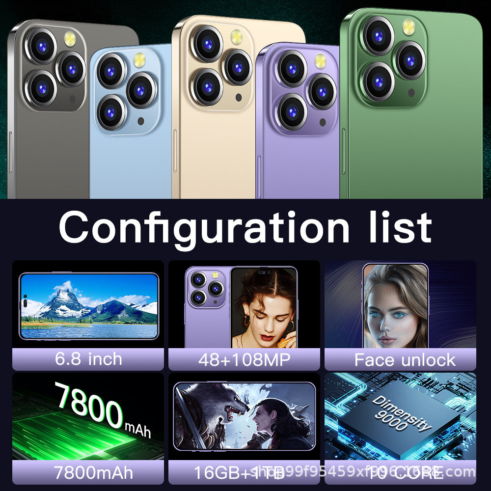 Xidian New Model Exclusive Supply i14promax True4G 3+64G Android6.7Large Screen Smartphone