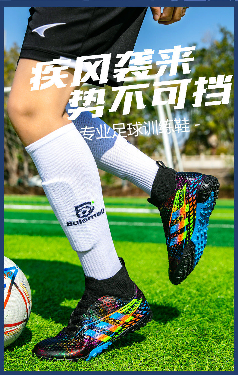 New high-top soccer shoes for men and women AG Spike TF Broken Nail Youth Student Grassland Competition Training Shoes