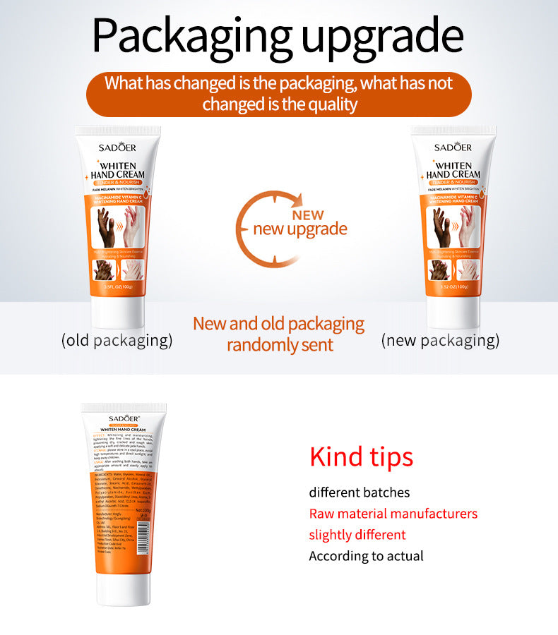 Full English Whitening Hand Cream100gSADOER Hydrating and Moisturizing Anti-Cracking Autumn and Winter Hand Cream  Wholesale