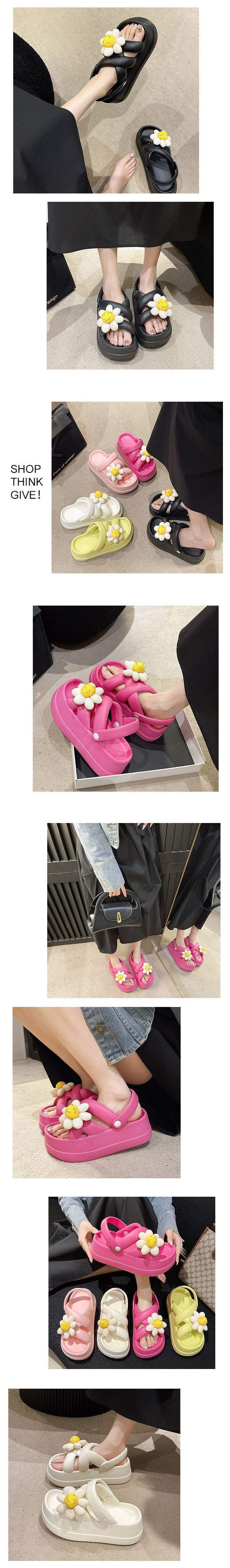 Versatile Women's Sandals for Outdoor Wear, Student Height Increasing Beach Sandals EVA All-in-One Two-Wear Casual Sandals24Summer Personality