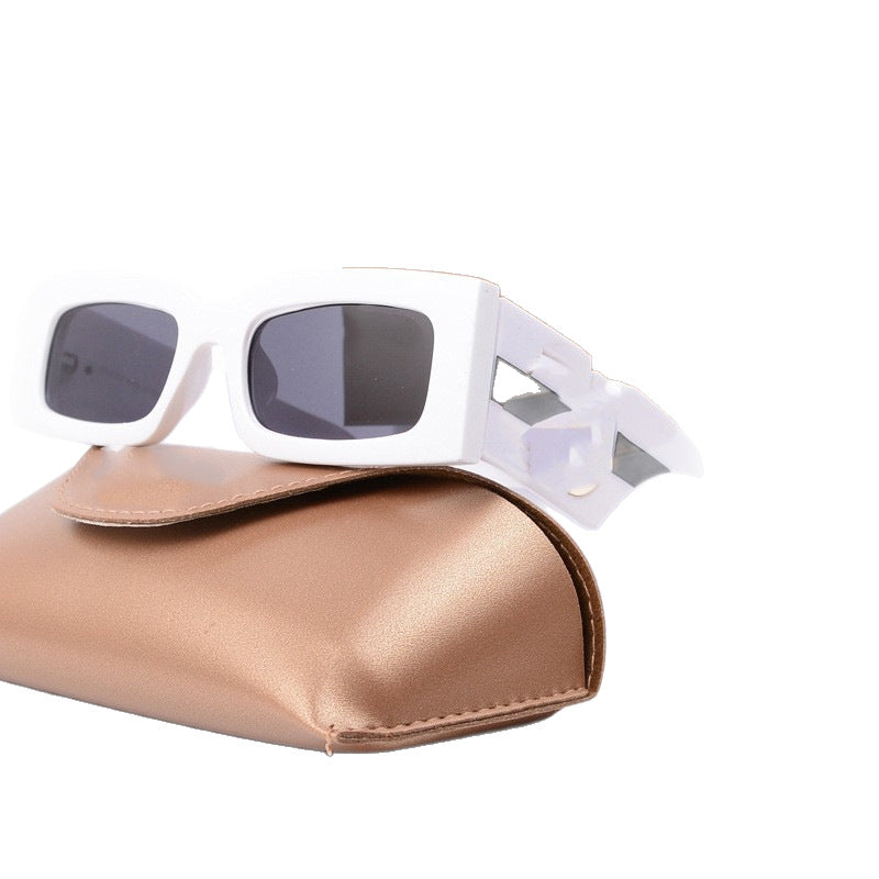 European and American New G Little Bee Sunglasses Square Frame Personality Women's Sunglasses Internet Celebrity Street Style Women UV400