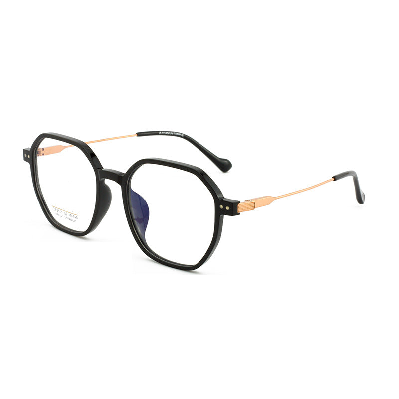 PPSU Titanium Eyeglass Frame Polygonal Retro Half Titanium Frame Fashion Commuting Versatile Glasses Business Lightweight Metal Frame