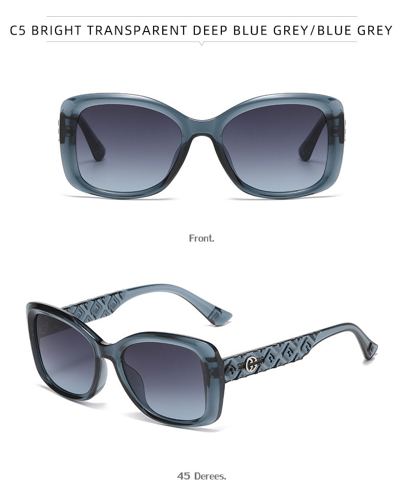 2025New European and American Fashion Large Frame Cat Eye Sunglasses for Women High-end Sun Protection Sunglasses for Women Trendy sunglasses