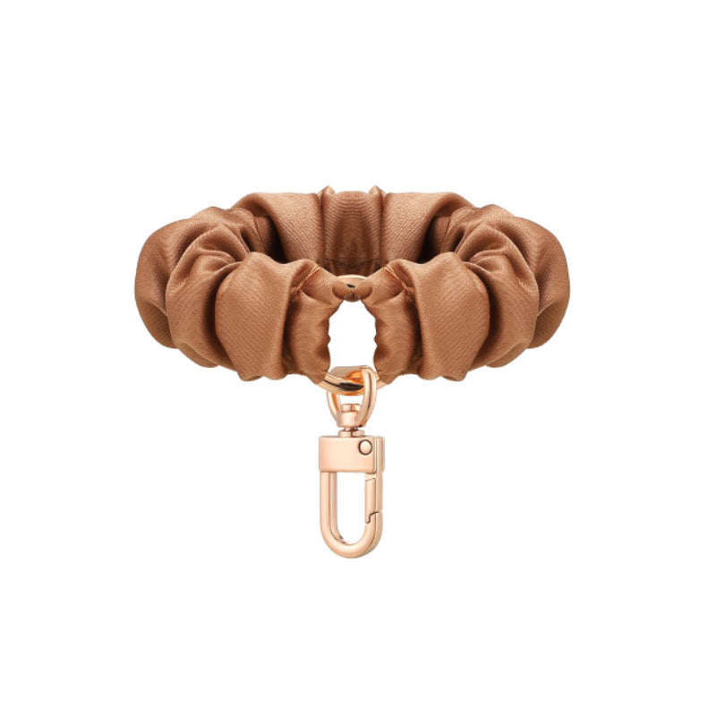Pleated Large Intestine Phone Chain Hanging Ring Wrist Strap Fat Intestine Short Chain Lanyard Jewelry Keychain