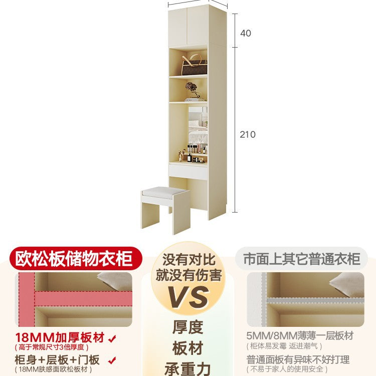 Custom Wardrobe One-Door to Ceiling Combination Home Bedroom Furniture Simple Modern European Pine Board Storage Closet