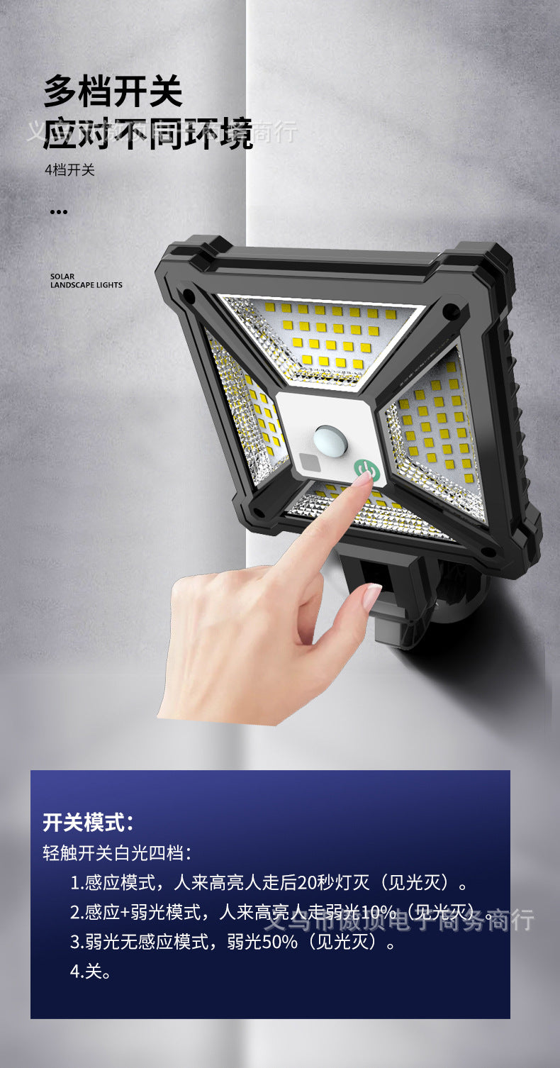 New Solar Light Human Body Sensing Street Light Outdoor Garden Light with Remote Control Garden Light LED Wall Lamp