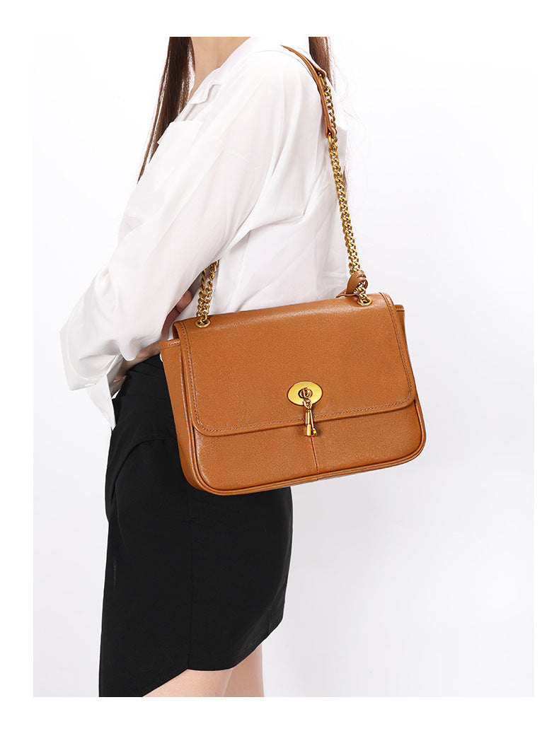 Vintage Casual Fashion High-End Single Shoulder Bag New Melad Chain Bag Autumn Winter Simple Commuter Crossbody Women's Bag